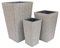 Gėlių vazonas 7511610-3S, plastikinis, 43 cm x 43 cm, Ø 43 cm, pilka sp.