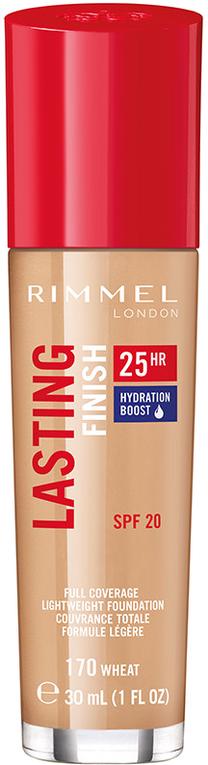 Skystas makiažo pagrindas Rimmel London Lasting Finish 25h With Hydration Boost 170, 170 wheat, 30 ml