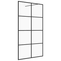 Dušas siena VLX Walk-in Shower Wall 151036, 114 cm x 195 cm, melna krās./caurspīdīgs