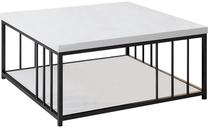 Kavos staliukas Kalune Design Zenn, balta sp./juoda sp., 90 cm x 90 cm x 40 cm