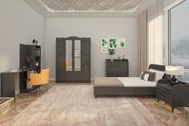 Miegamojo baldų komplektas Kalune Design Tango 620, vidaus, antracito sp.