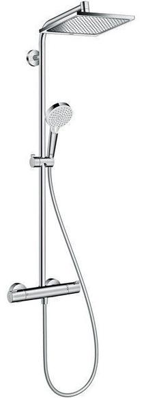 Dušo komplektas su termostatiniu maišytuvu Hansgrohe Crometta E Showerpipe 240, sidabro sp. Prekė su pažeista pakuote.