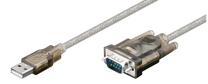 Kabelis MicroConnect USB - DB9 68875 USB 2.0 male, DB9 male, 1.5 m, pelēka krās.