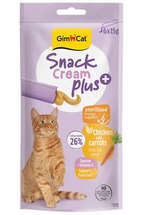Skanėstas katėms Gimcat Snack Cream Plus Sterilised, vištiena/morkos, 0.015 kg, 6 vnt.