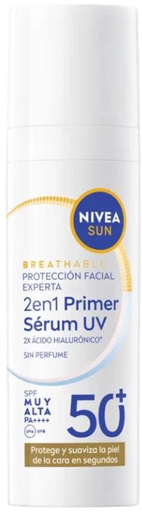 Priemonė įdegio priežiūrai veidui Nivea 2-in-1 Primer Serum SPF50+, 30 ml