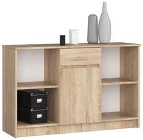 Komoda Akord Furniture Factory B17, ąžuolo sp., 77 cm x 40 cm x 120 cm