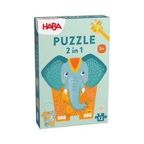 Деревянный пазл Haba 2in1 Elefant, 28 см x 28 см, 12 шт., многоцветный