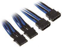Adapteris BitFenix Alchemy Molex To Molex 3x Adapter 4 pin Molex, 0.55 m, mėlyna sp./juoda sp.