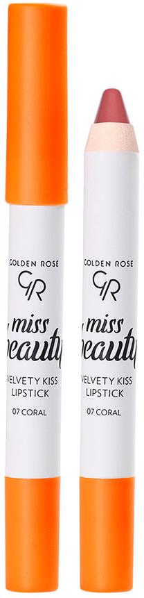 Lūpų dažai Golden Rose Miss Beauty Velvety Kiss, 3.5 g, 07 coral