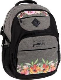Mokyklinė kuprinė Starpak Tropical Summer, juoda sp./pilka sp., 45 cm x 34 cm x 18 cm