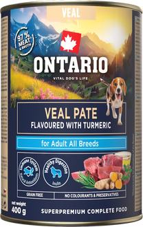 Šlapias šunų maistas Ontario Adult Pate, veršiena, 0.4 kg
