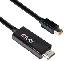 Vads Club 3D Mini DisplayPort, HDMI male, 2 m, melna krās.