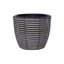 Puķu pods Home4you 38056, plastmasa, 24 cm x 24 cm, Ø 24 cm, pelēka krās.