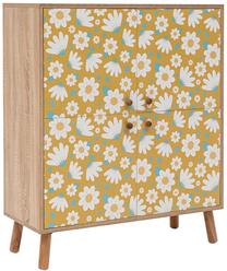 Spintelė Kalune Design Multi Purpose Posy, balta sp./geltona sp./sonoma ąžuolo sp., 36 cm x 95 cm x 111 cm
