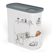 Dėžė gyvūnų ėdalui laikyti Curver Pet Life, 2 l, 20.5 cm x 19.4 cm x 86 cm, balta sp./pilka sp.