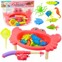 Игра, рыбалка Lean Toys Fun Crab, 8.5 см, розовый цв./многоцветный