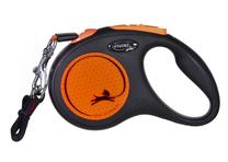 Automatinis pavadėlis Flexi New Neon, juoda sp./oranžinė sp., S 5m