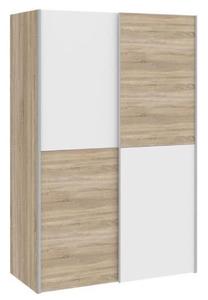 Riidekapp Forte Ozzula OZLS722X10-Q45F, valge v./sonoma tamm v., 61.2 cm x 120 cm x 190.5 cm