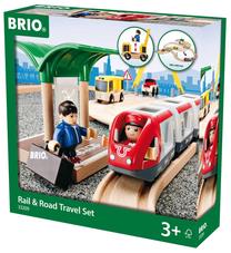 Игрушечный поезд с рельсами Brio World Rail & Road Travel 33209, многоцветный