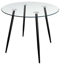 Stalas Nino II, skaidri sp./juoda sp., 90 cm x 90 cm x 75 cm