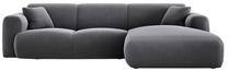 Kampinė sofa Cosmopolitan Design Nolio Velvet Casino, tamsiai pilka sp., dešininė, 170 x 260 cm x 72 cm