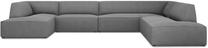 Kampinė sofa Micadoni Home Ruby Panoramic 7 Seats, pilka sp., dešininė, 366 x 273 cm x 69 cm