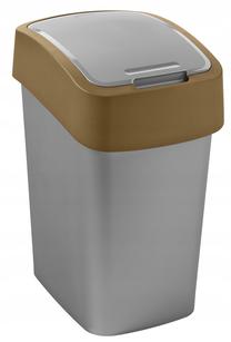 Šiukšliadėžė Curver FlipBin, ruda sp./pilka sp., 9 l, 35 cm x 24 cm