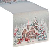 Kalėdinis stalo takelis stačiakampė, ruda/raudona/žalia, 40 x 100 cm