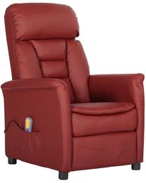 Atlošiamas krėslas VLX Faux Leather 329682, raudona sp., 88 cm x 66 cm x 106 cm