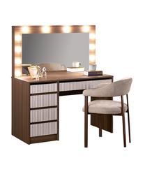 Kosmetinis staliukas Hollywood 2 XL, riešuto sp./kašmyro sp., 140 cm x 120 cm x 55 cm