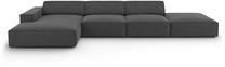 Kampinė sofa Micadoni Home Jodie 5 Seats, pilka sp., kairinė, 341 x 166 cm x 70 cm