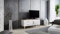 TV staliukas Cama Meble Lotta 120, ąžuolo/balta, 120 cm x 40 cm x 53 cm