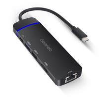 Dokstacija Gearlab USB-C 5-in-1 Mobile Hub PD100W GLB235420 USB-C male, USB-C/USB 3.0/USB 2.0/ HDMI/ RJ-45 female, melna krās.