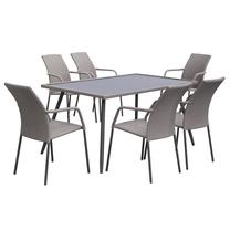 Lauko baldų komplektas Patio Lupus, pilka sp., 6 vietų