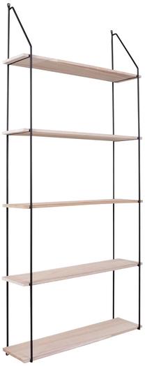 Sieninė lentyna House Nordic Eindhoven 4291080, juoda sp./rusva sp., 145 cm x 17 cm x 65 cm
