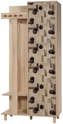 Prieškambario spinta Kalune Design Garmanto 90 522, ruda sp./įvairių spalvų, 36 cm x 90 cm x 194 cm
