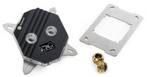 Vandens blokas BitsPower CPU Block Summit M with OLED, 9.5 cm, sidabro sp./juoda sp.