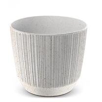 Puķu pods Ryfo 378208, plastmasa/koks, Ø 14.6 cm, balta krās.
