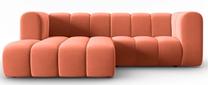 Kampinė sofa Micadoni Home Lupine Velvet, koralinė sp., kairinė, 228 x 175 cm x 70 cm