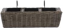 Balkoninis vazonas OTE Balcony Box D006-B62-DG-3, plastikinis/ratanas, 62 cm x 21 cm, pilka sp.