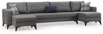 Kampinė sofa - lova Atelier Del Sofa Kristal, tamsiai pilka sp., 90 x 351 cm x 86 cm