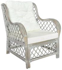 Lauko kėdė VLX Natural Rattan 325470, kreminė sp./pilka sp., 81 cm x 70 cm x 90 cm