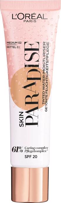 Skystas makiažo pagrindas L’Oréal Paris Skin Paradise Tinted Water-Cream, 02 medium, 30 ml