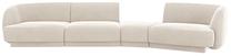 Modulinė sofa Micadoni Miley Blu22, šviesiai smėlinė, dešininė, 320 x 128 cm x 70 cm