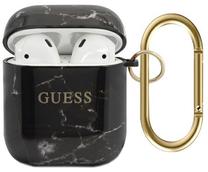 Austiņu futlārs Guess GUACA2TPUMABK AirPods 1&2 gen, melna krās.