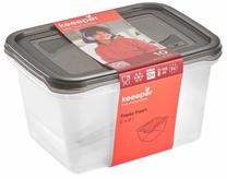 Maisto dėžučių rinkinys Keeeper Fredo Fresh, 2 l, 20 cm x 11 cm, skaidri sp./pilka sp., 2 vnt.