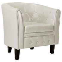 Krėslas VLX Chesterfield 248021, balta sp., 67 cm x 64 cm x 70 cm