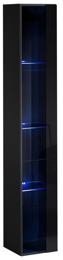 Sieninė lentyna ASM Switch WW 1, juoda, 30 cm x 30 cm x 180 cm