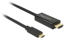 Vads Delock USB-C > HDMI (ST-ST) 1m 4K 30Hz USB C male, HDMI A male, 1 m, melna krās.