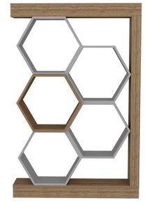 Pastatoma lentyna Kalune Design Artemis 322RTC1114, balta sp./riešuto sp., 140 cm x 90 cm x 24.6 cm